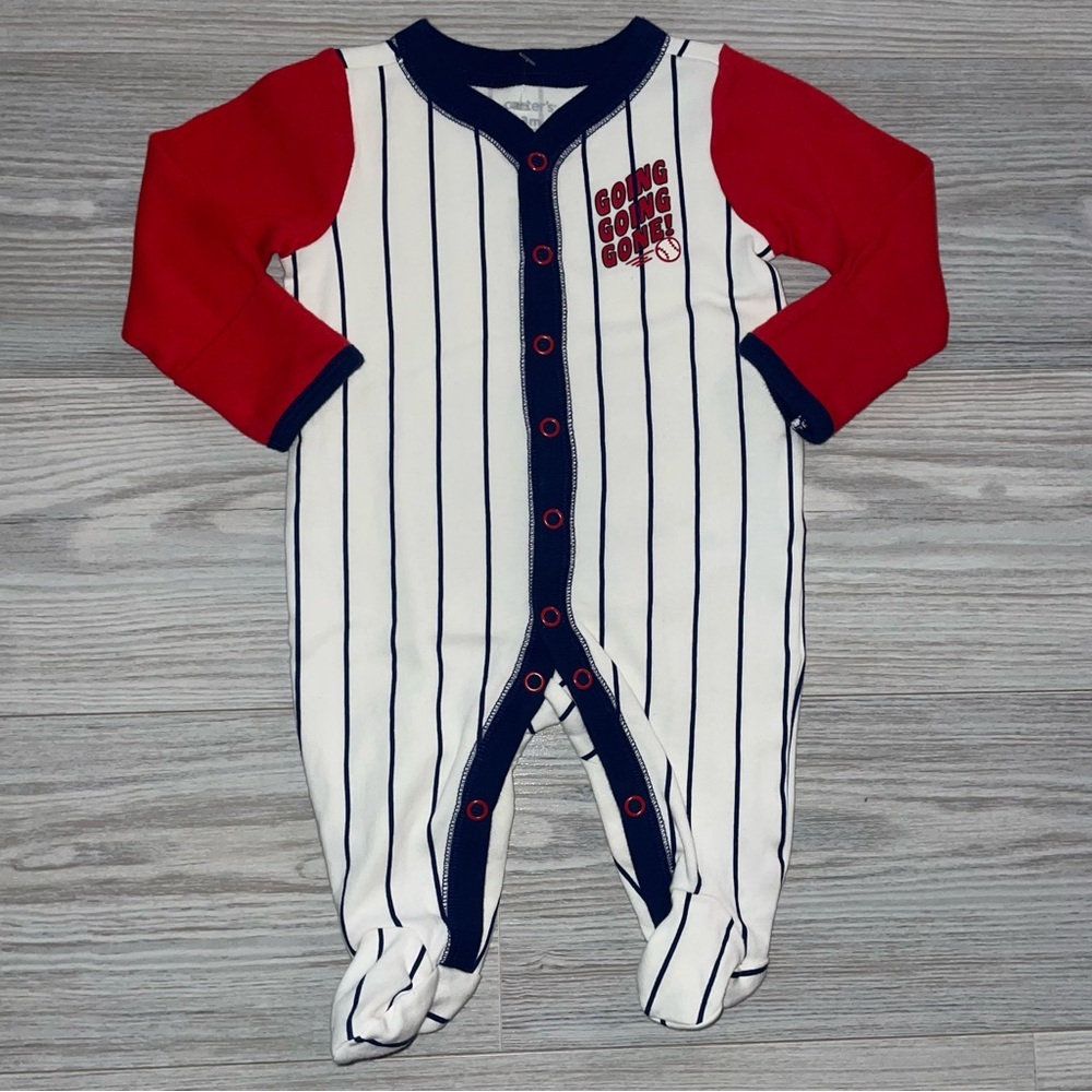 Carter’s Baby Boys 1PC Sleep & Play Sleeper 3M Baseball Footie